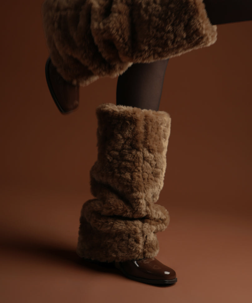 Fur Leg Warmer - Brown