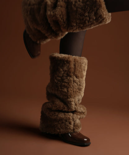 Fur Leg Warmer - Brown
