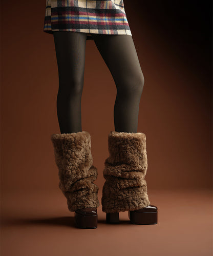 Fur Leg Warmer - Brown