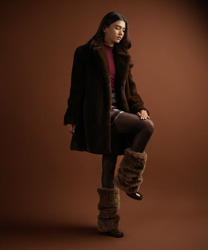 Fur Leg Warmer - Brown