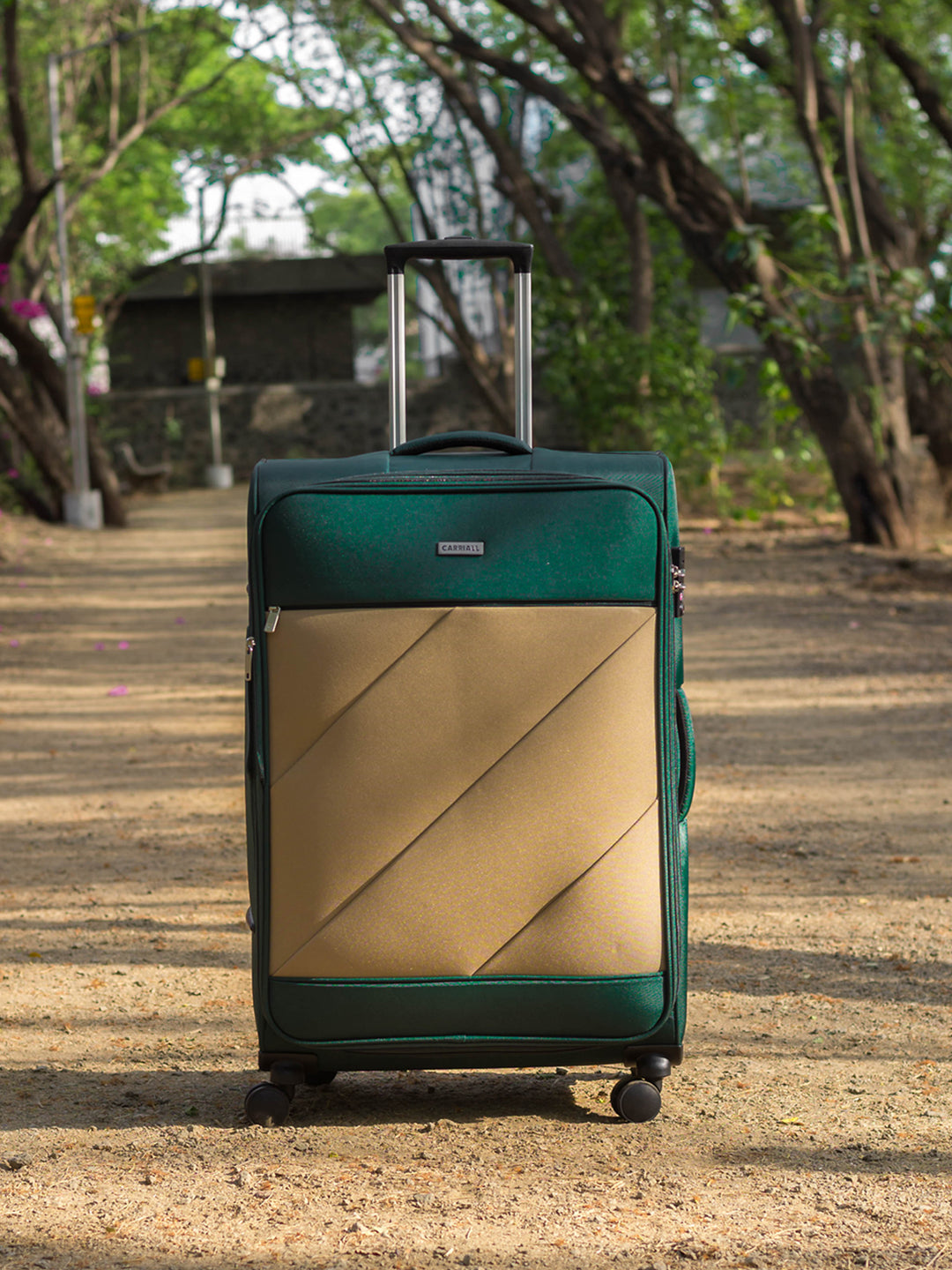 Carriall Slash Medium Size Green Check-in Luggage