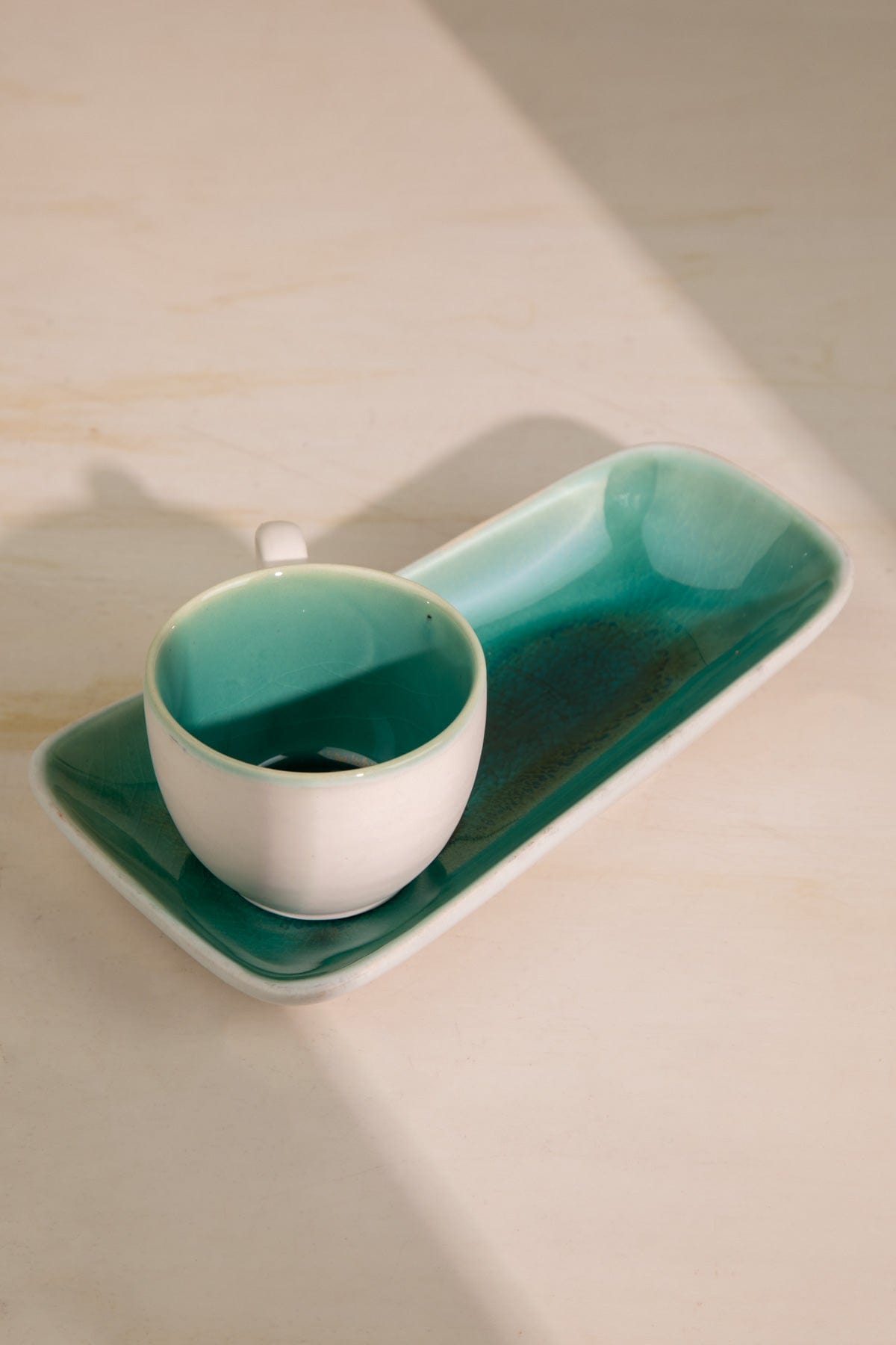 Midori Ceramic Platter With Cup