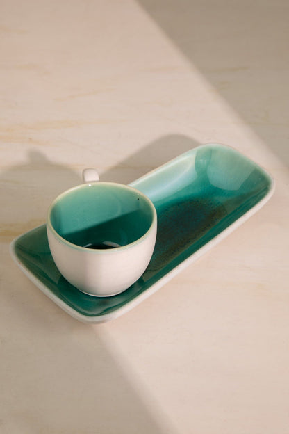Midori Ceramic Platter With Cup