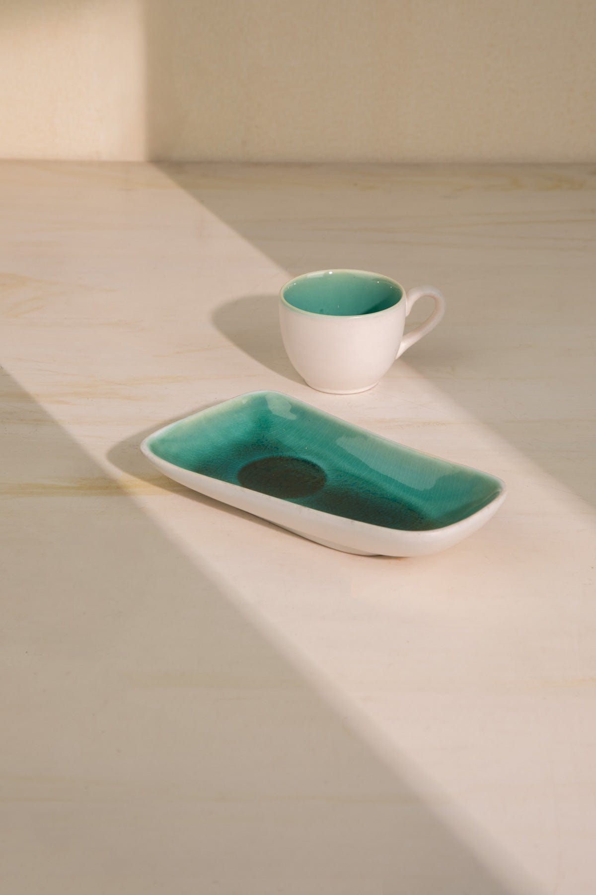 Midori Ceramic Platter With Cup