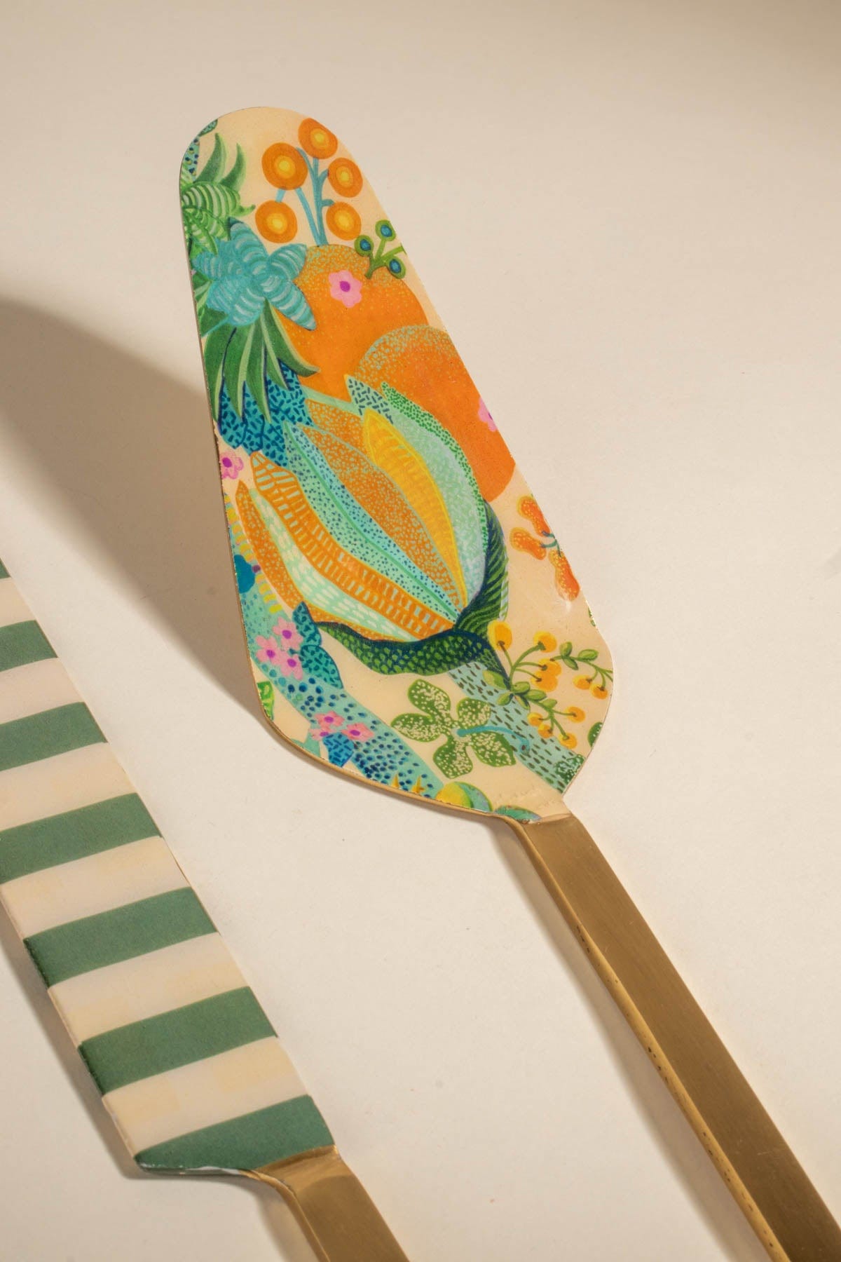 Keora Striper Cake Server (Set Of 2)