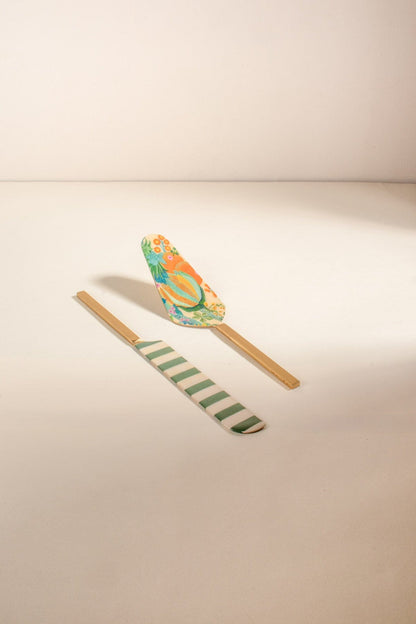 Keora Striper Cake Server (Set Of 2)