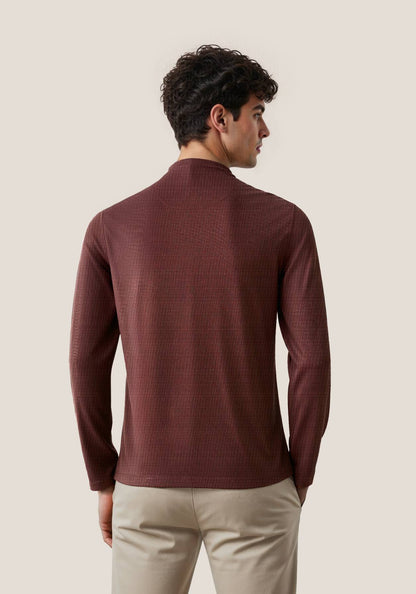 The Lineage Textured Henley Coco Brown