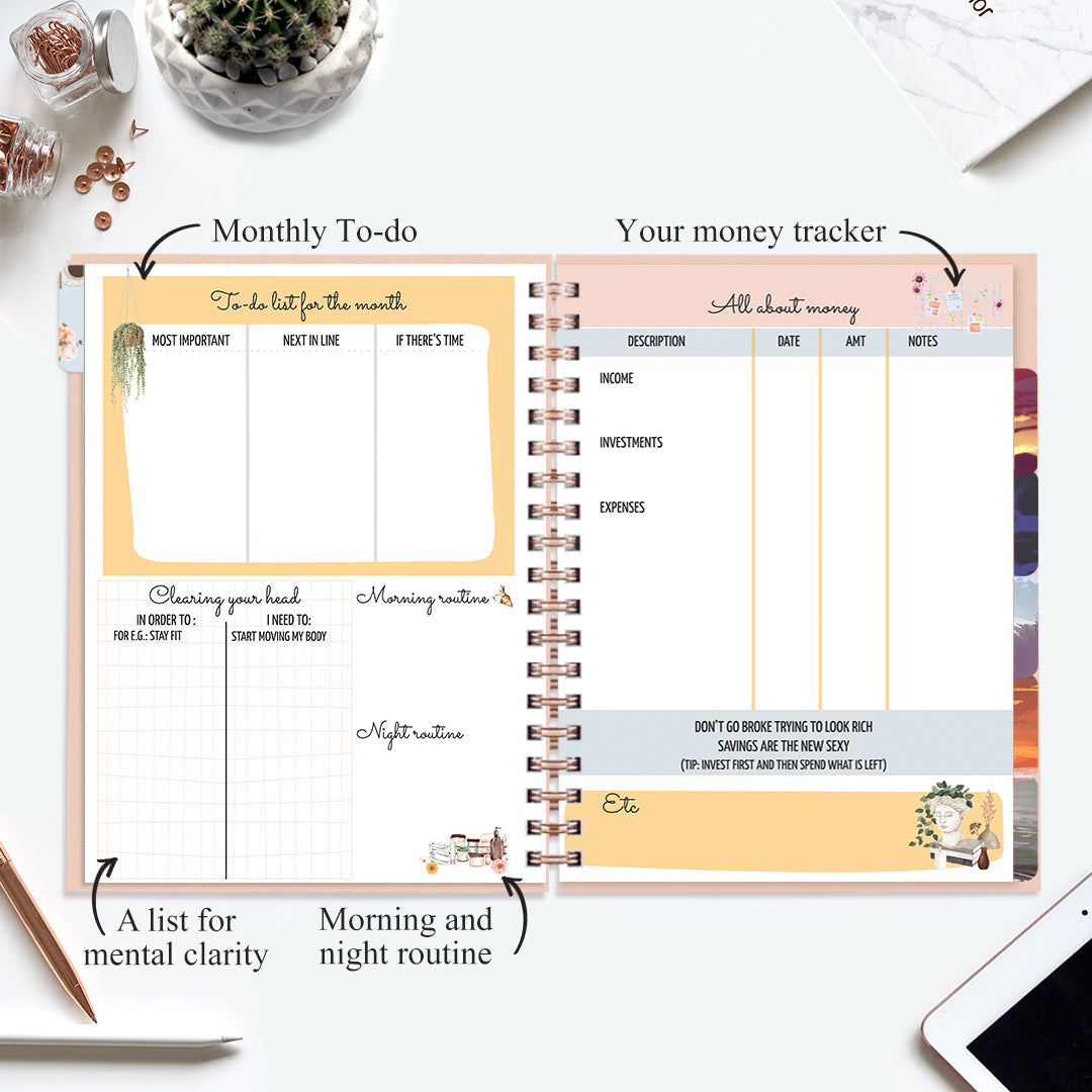 Undated Yearly Planner - Let Your Dreams Be Bigger
