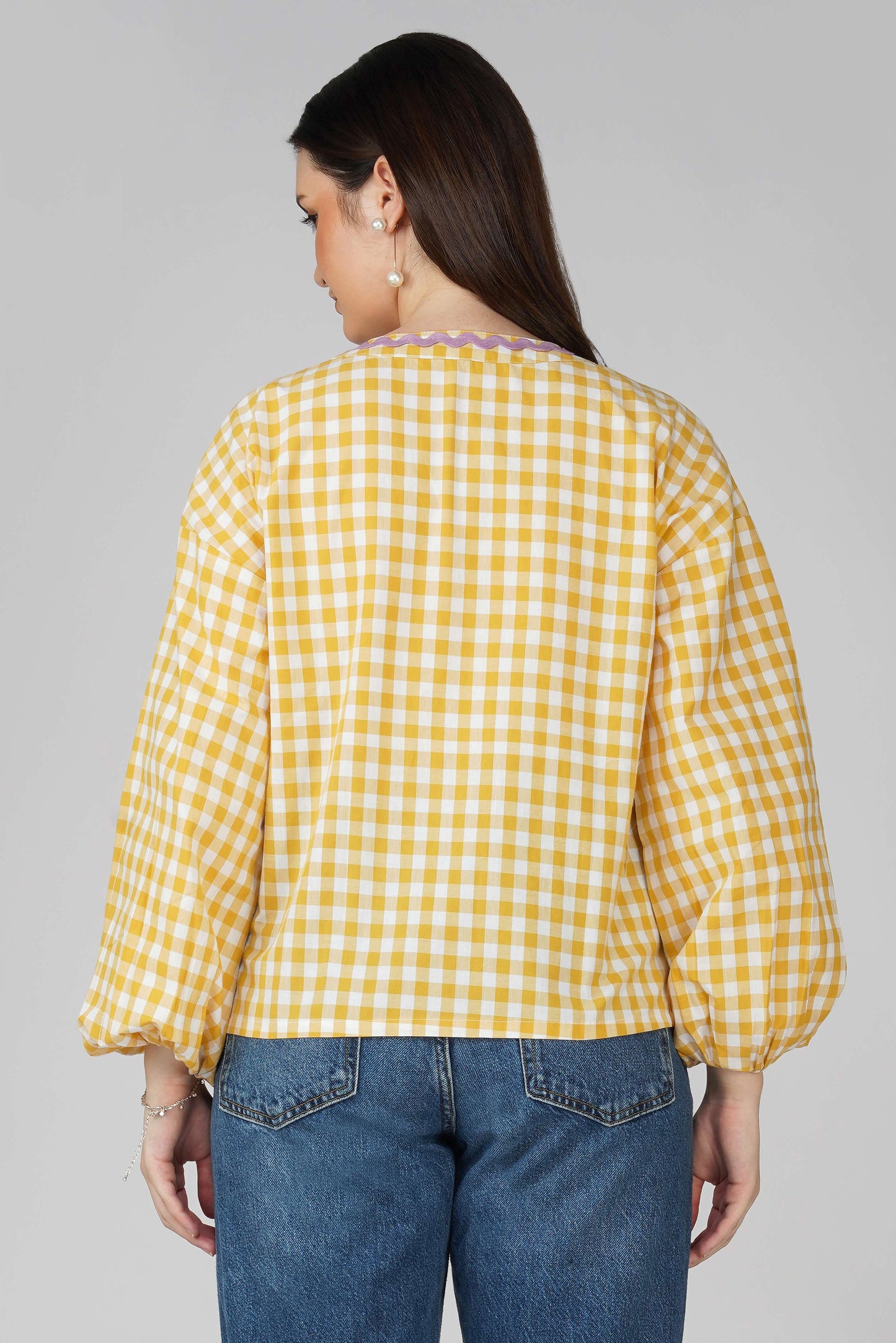 Heart Applique Shirt Top Yellow