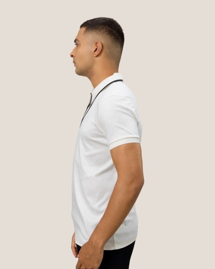 Spear Point Collar Zipper Poloshirt