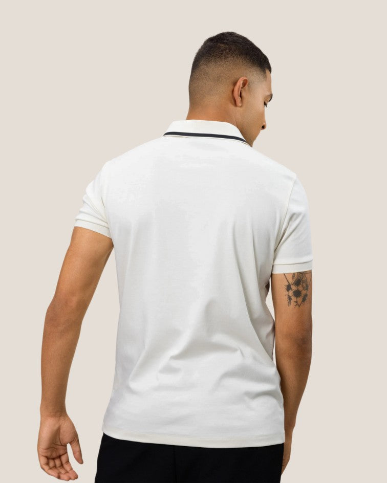 Spear Point Collar Zipper Poloshirt