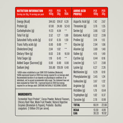 Chocolate Fermented Yeast Protein - 500g