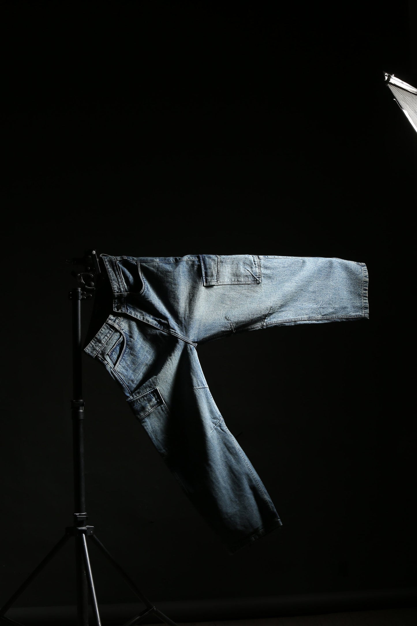 Stone Wash Denim Cargos