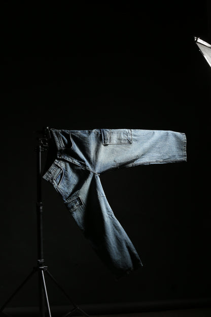 Stone Wash Denim Cargos