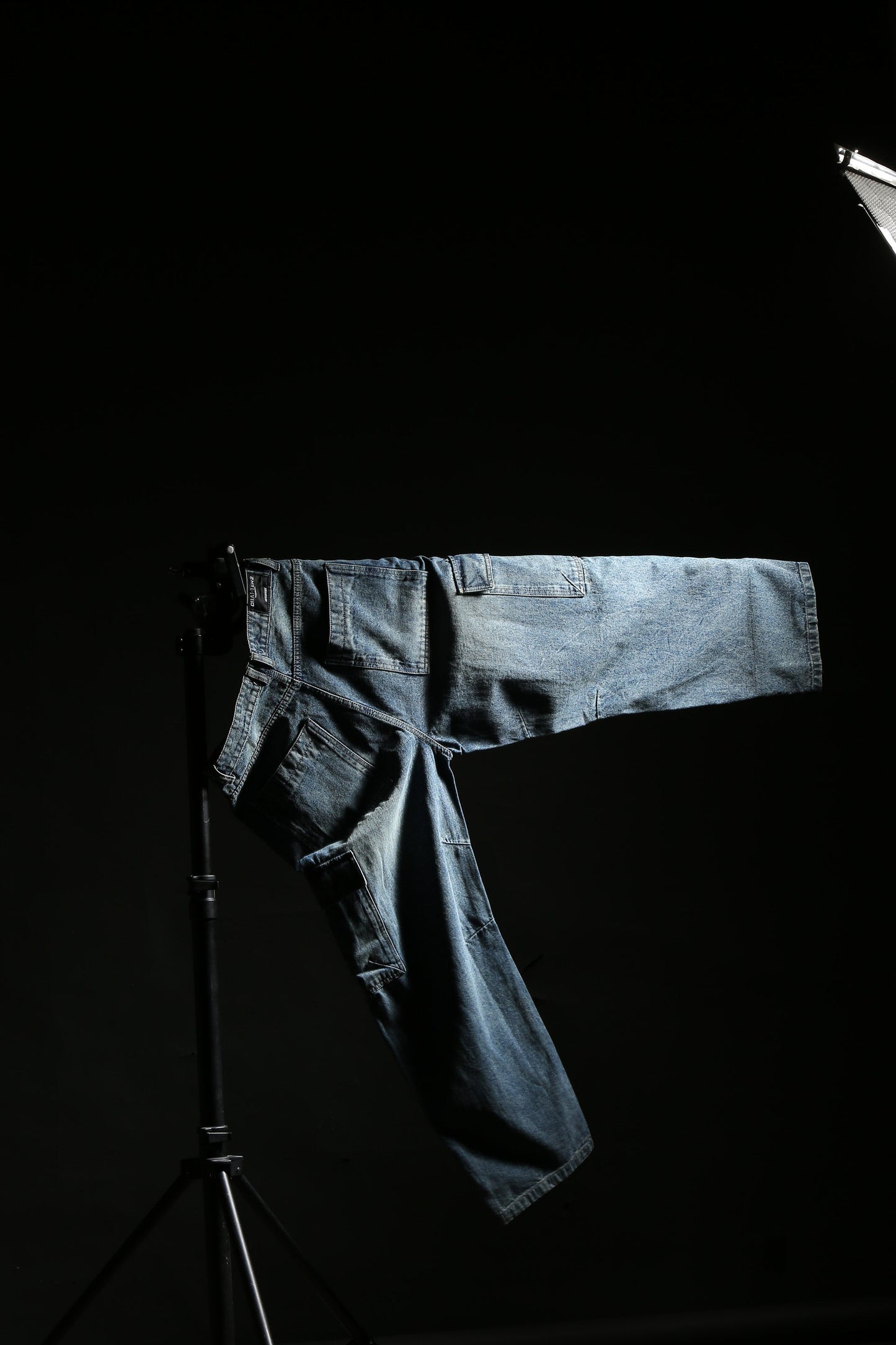 Stone Wash Denim Cargos