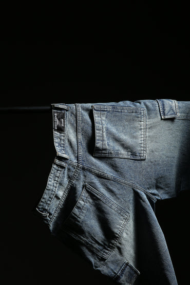 Stone Wash Denim Cargos