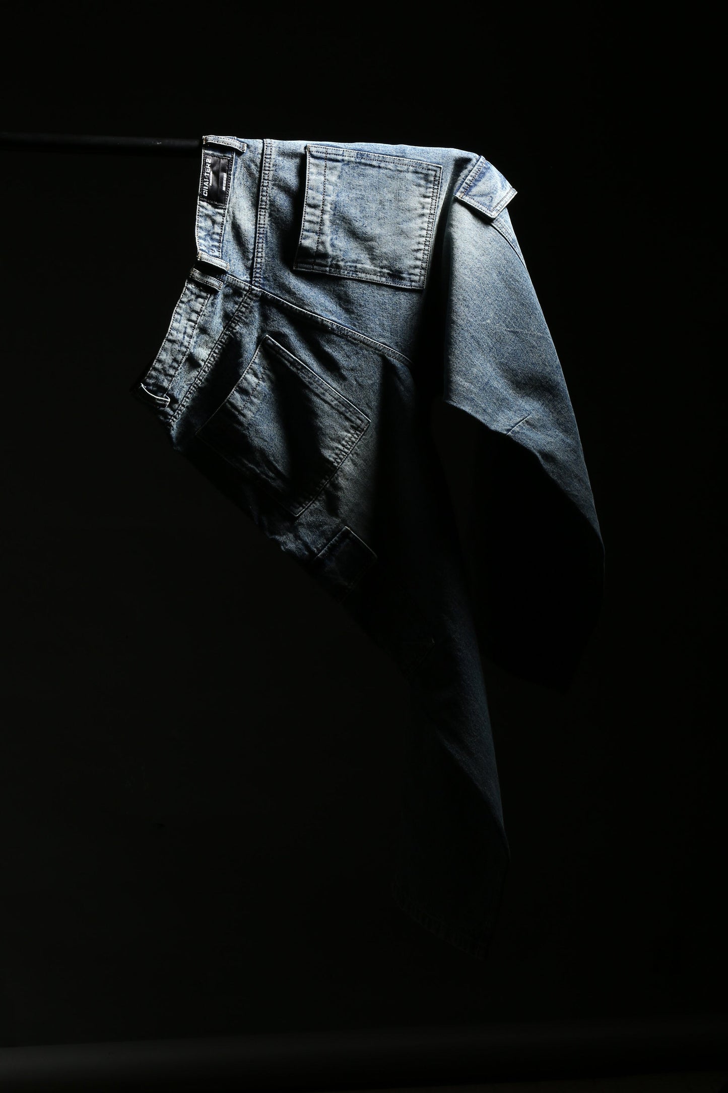 Stone Wash Denim Cargos