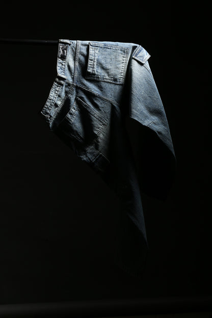 Stone Wash Denim Cargos