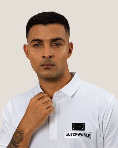 Printed Back Luxe Poloshirt