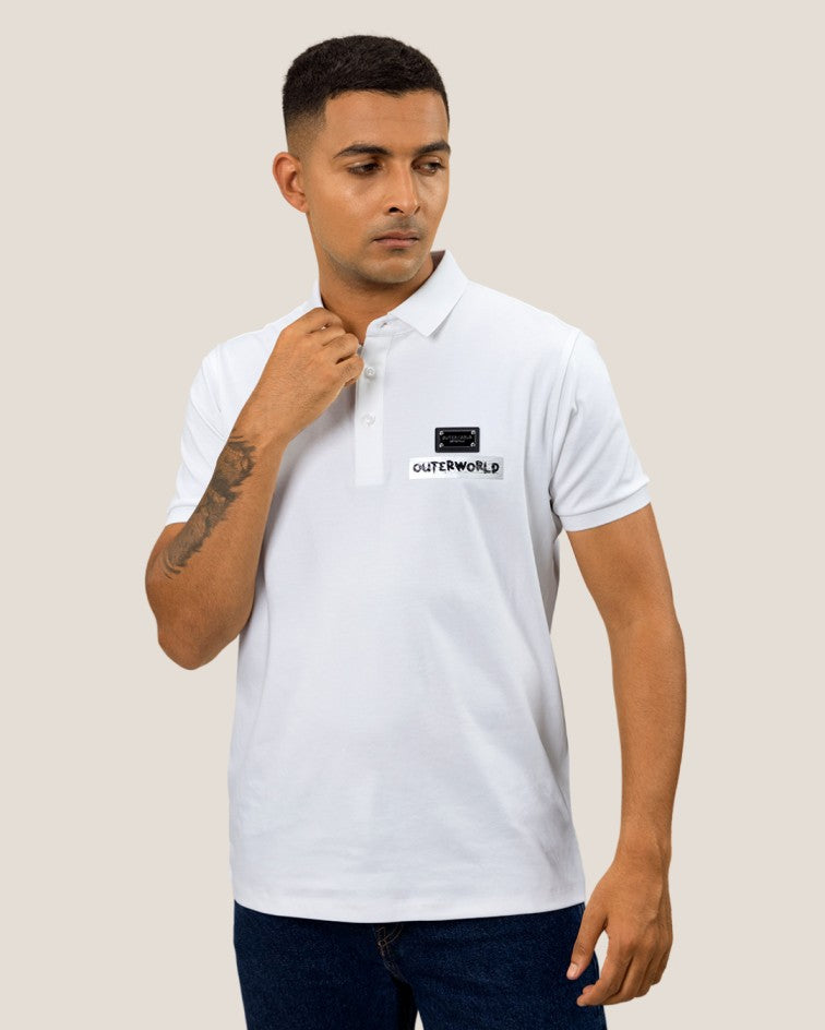 Printed Back Luxe Poloshirt