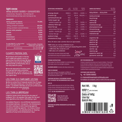 The Whole Truth 24g Whey Protein Isolate + Concentrate - 1kg | The Whole Truth Foods at Broadway