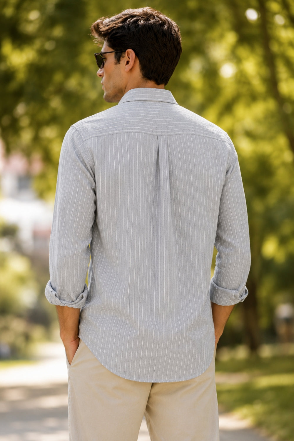 Airy Stripe Linen Cotton Blend Shirt