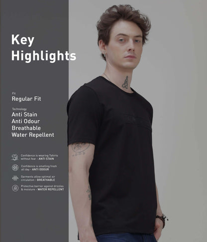 Crew Neck Tshirt | Anti Stain Anti Odor Water Repellent   MIDNIGHTELEGANCE