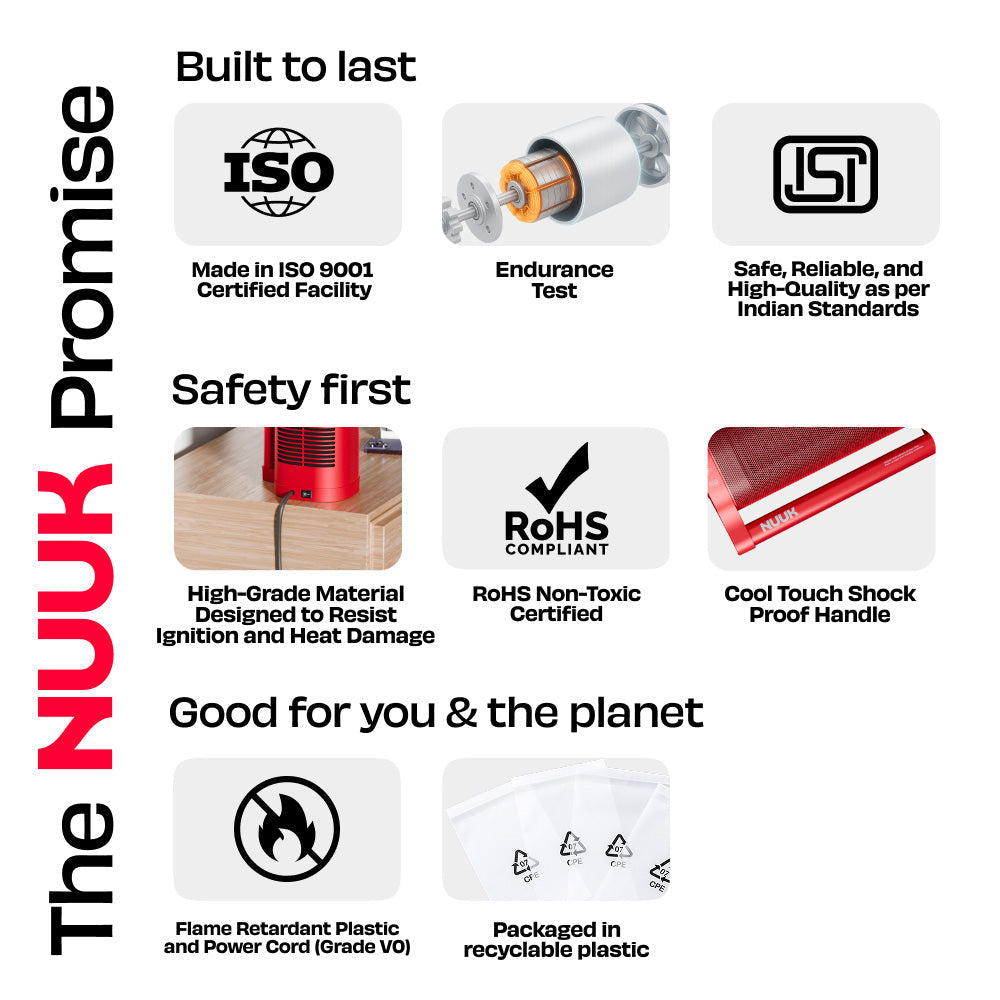 NUUK HOT BAR  2200W PTC SPACE HEATER WITH CERAMIC HEATING PLATE