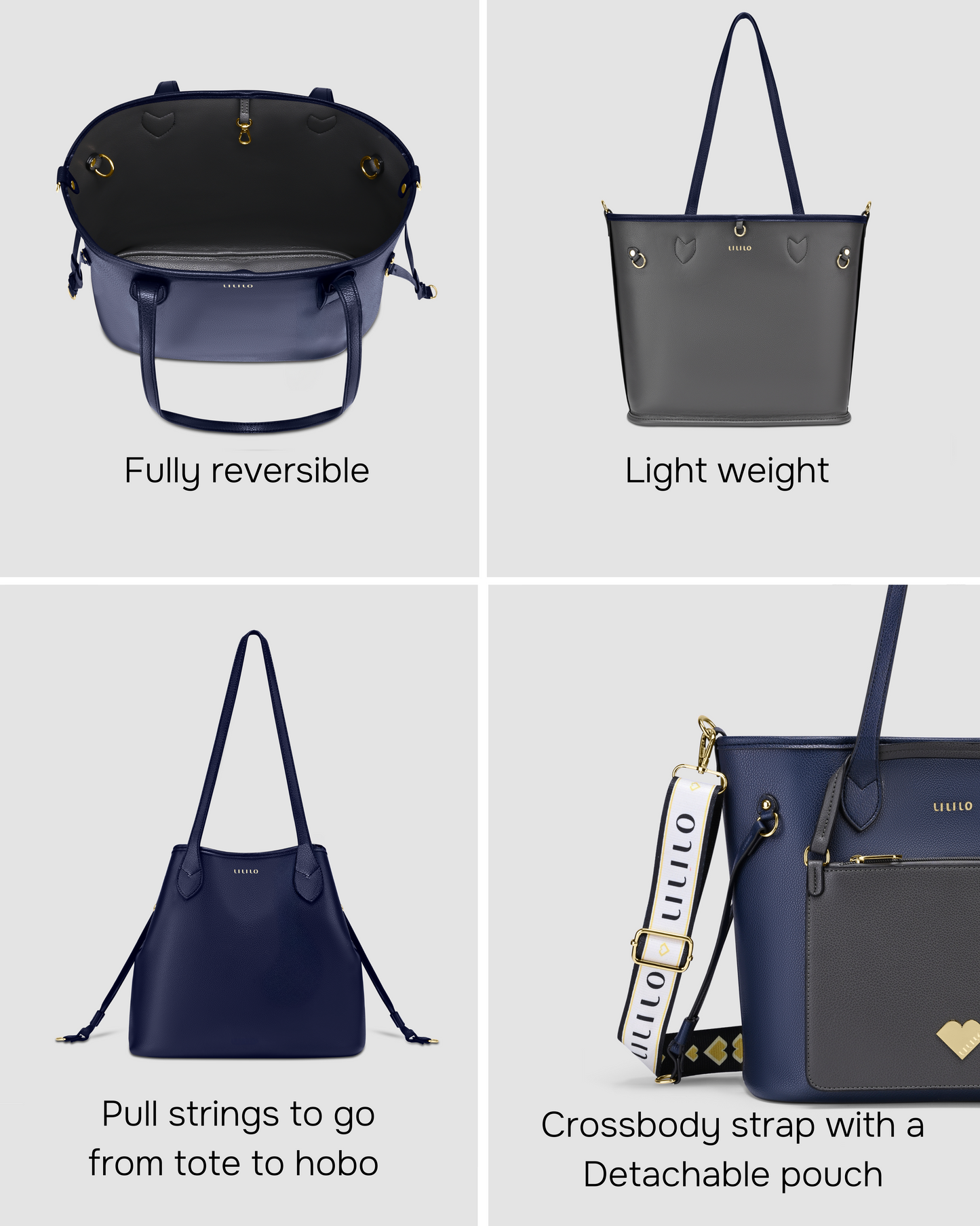 Two Faced Reversible Tote Bag - Pouch