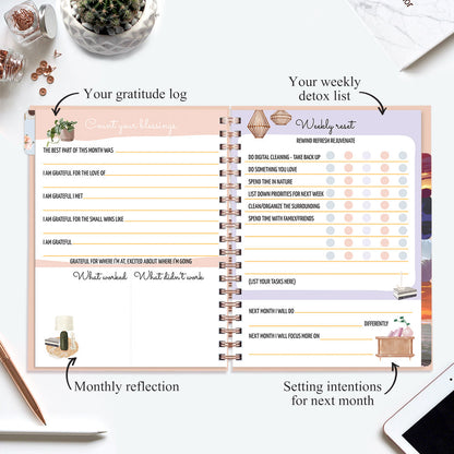 Undated Yearly Planner - Dream Big, Dare to Fail + Ultimate Sticker Book