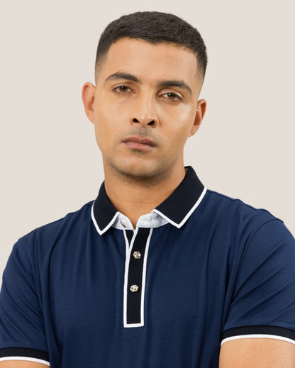 Midnight Majesty Signature Hexagon Button Polo