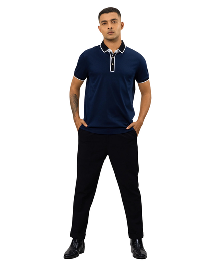 Midnight Majesty Signature Hexagon Button Polo