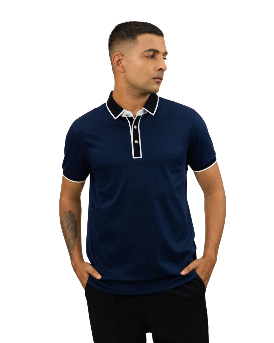 Midnight Majesty Signature Hexagon Button Polo