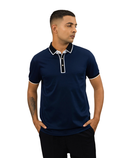 Midnight Majesty Signature Hexagon Button Polo