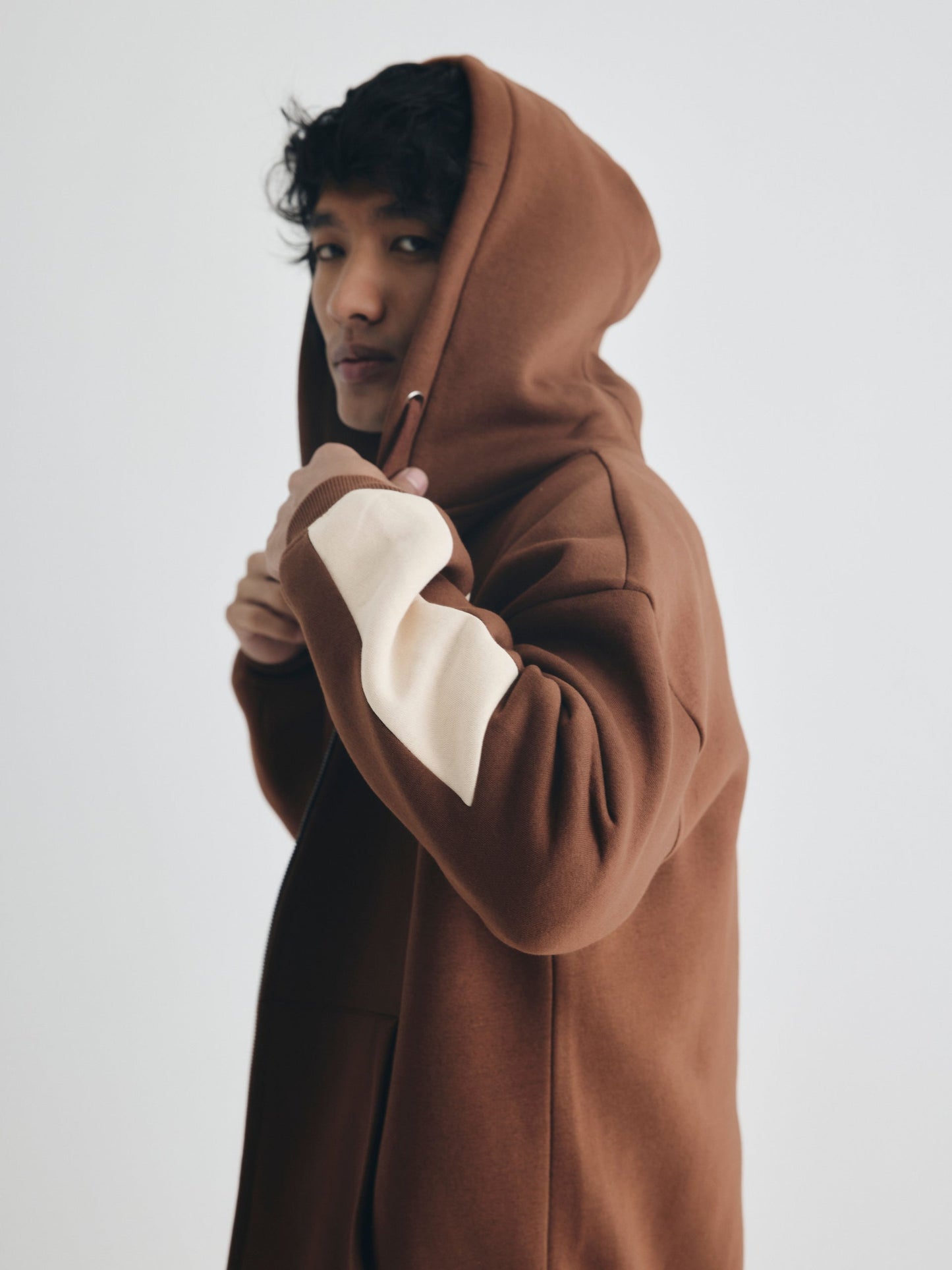 Brown Everyday Zipper Hoodie