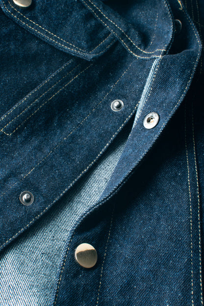 Indigo Cosmic Face Street Style Denim Jacket