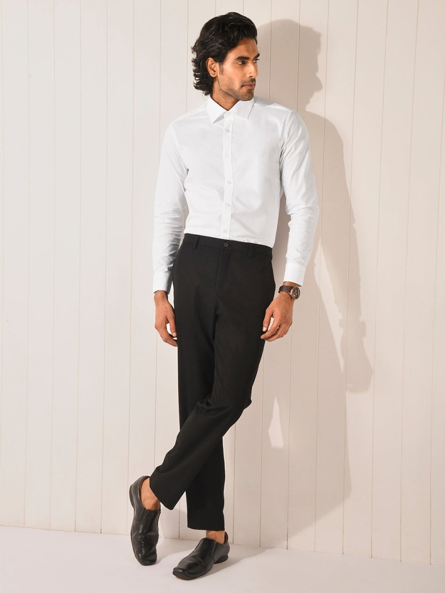 Solid White Cotton Full Sleeve Shirt | Kingdom Of White at Broadway