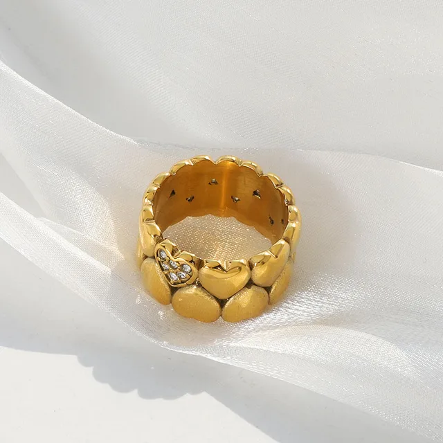 Gold Hearts Band Ring