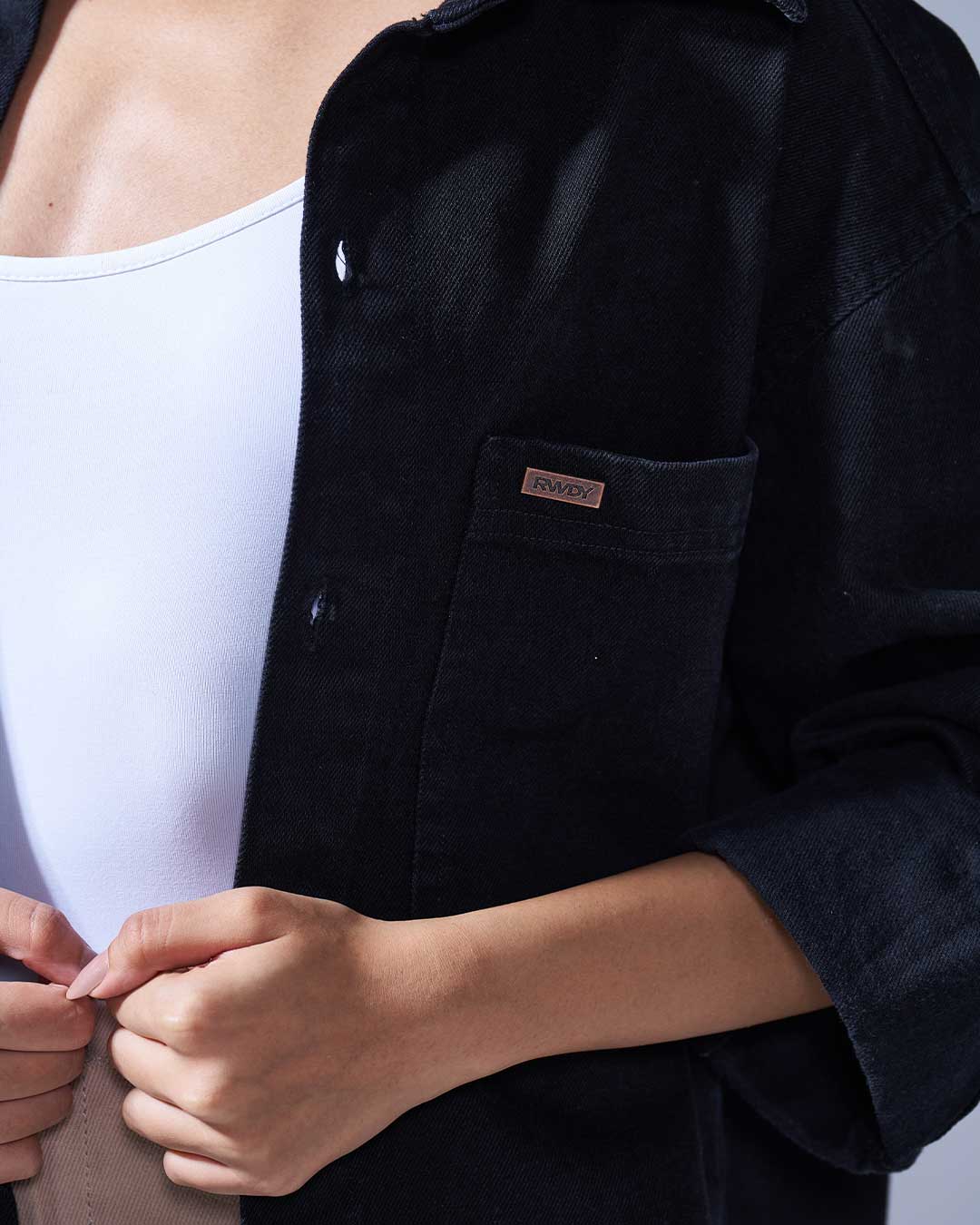 RWDY OFF-DUTY DENIM SHIRT | STONE BLACK | RWDY at Broadway