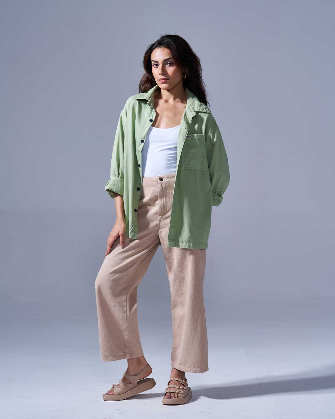RWDY OFF-DUTY DENIM SHIRT | DUST SAGE | RWDY at Broadway