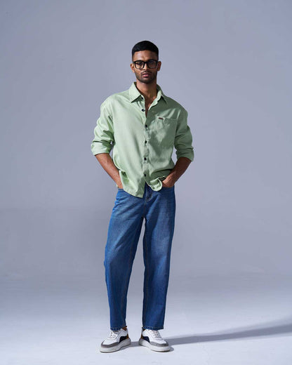 RWDY OFF-DUTY DENIM SHIRT | DUST SAGE | RWDY at Broadway