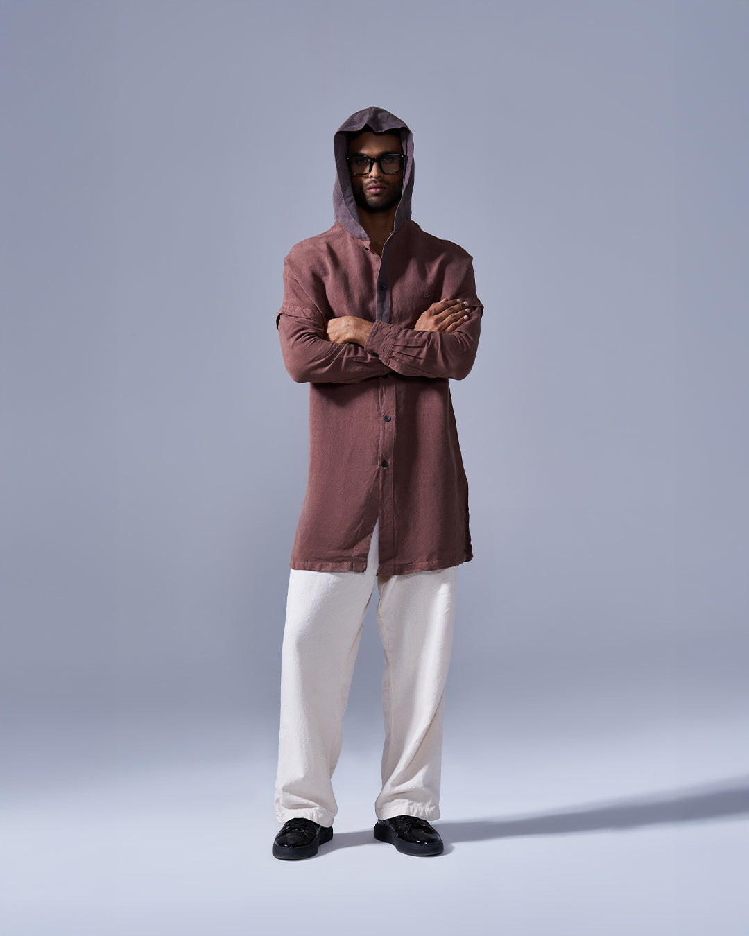 RWDY HOODIE KURTA | RUST BROWN