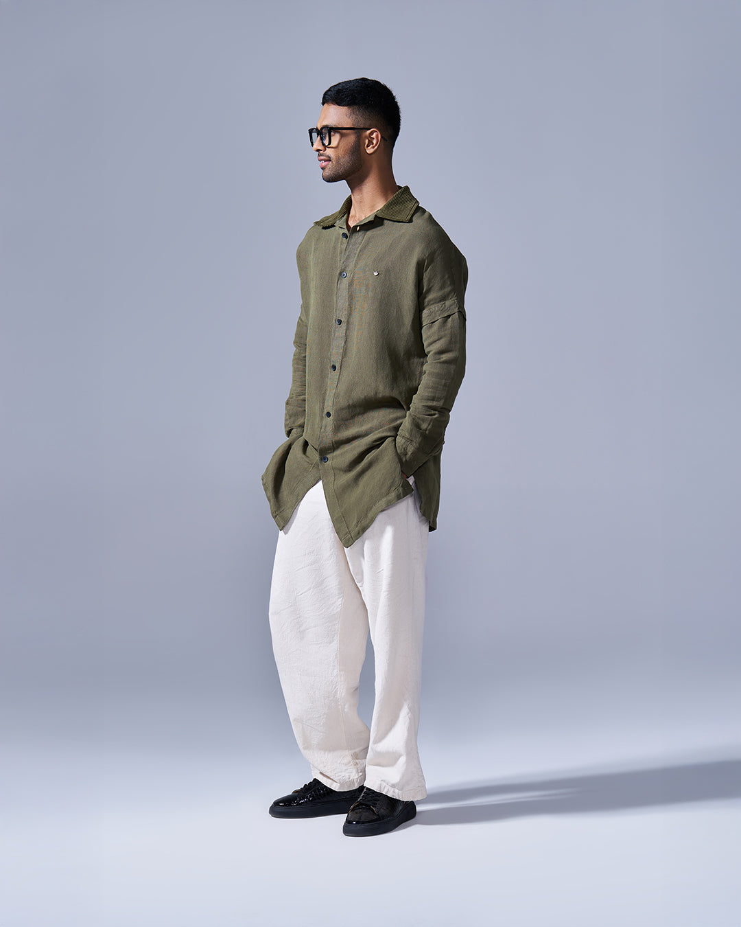 RWDY COLLAR KURTA | OLIVE | RWDY at Broadway