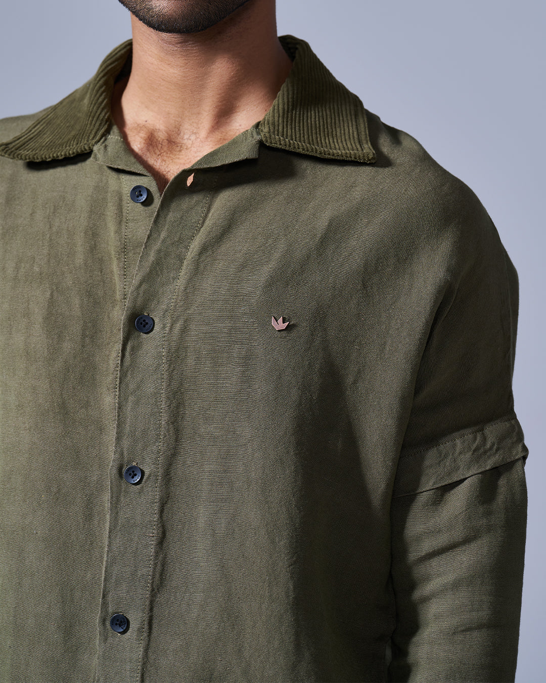 RWDY COLLAR KURTA | OLIVE | RWDY at Broadway