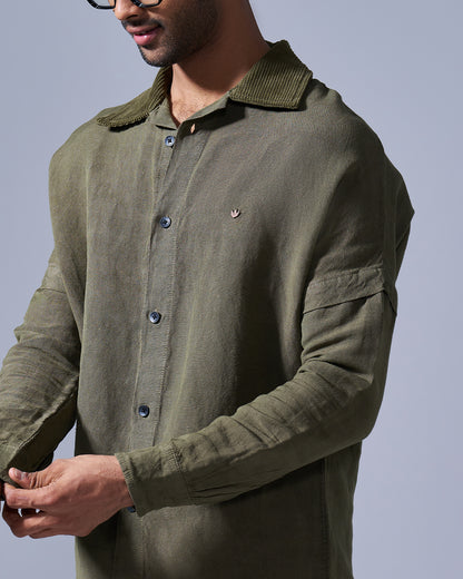 RWDY COLLAR KURTA | OLIVE | RWDY at Broadway