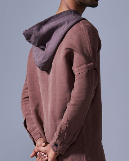 RWDY HOODIE KURTA | RUST BROWN