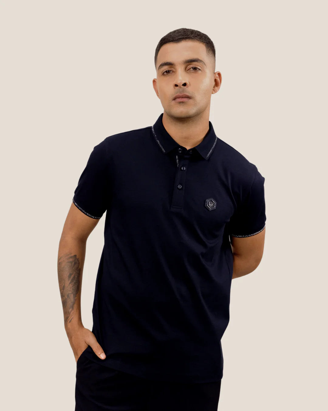 Diamond Swerve Metallic Badge Polo