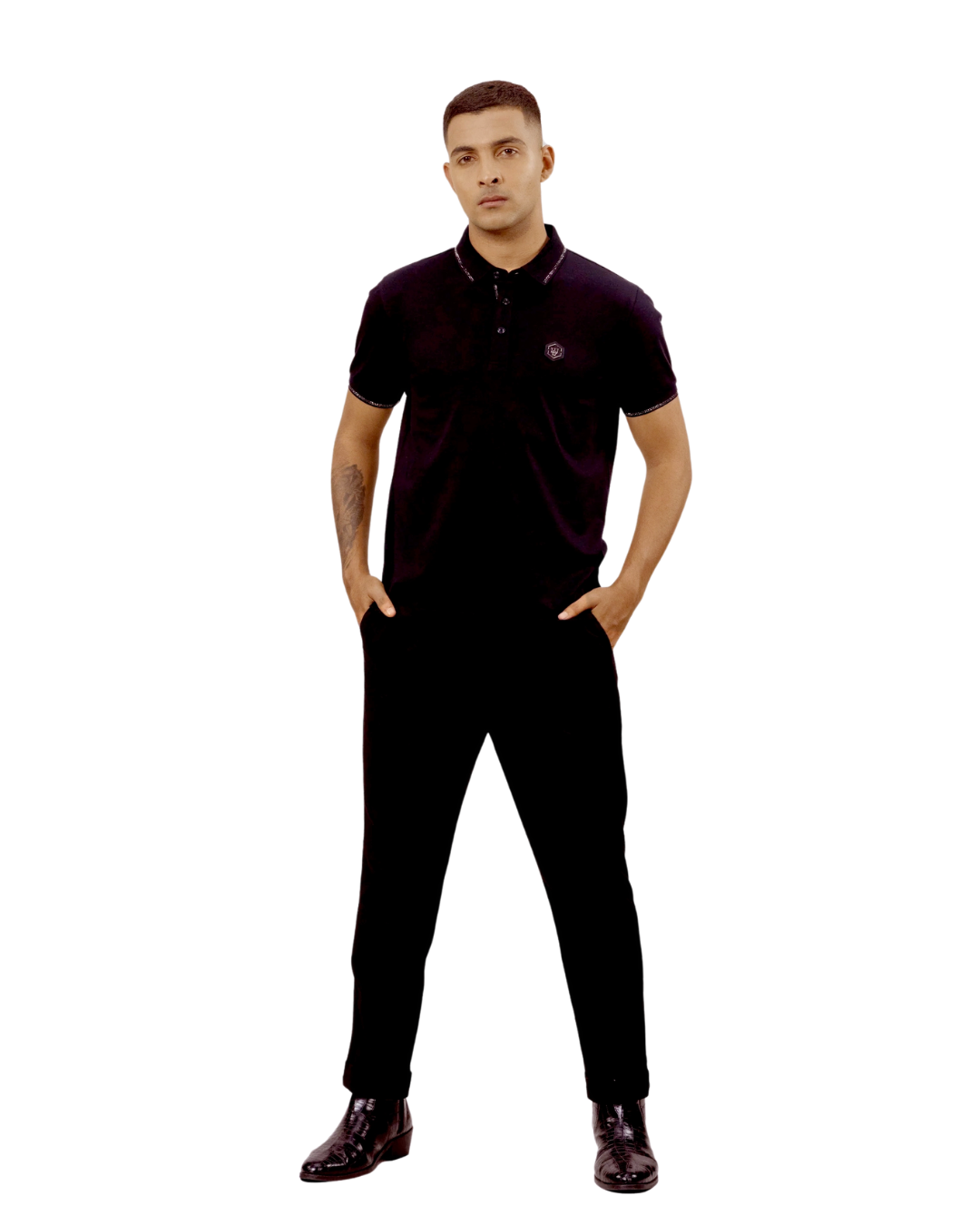 Diamond Swerve Metallic Badge Polo