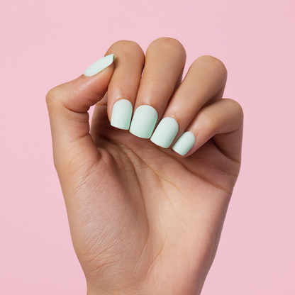Mint Green, Matte with Nail Glue + Nail Glue Sticker | Short, Square Press-On Nails