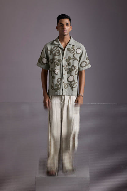 JUTE BLOOM EMBROIDERY SHIRT